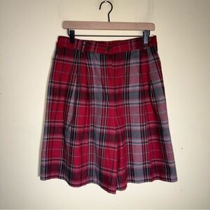 VINTAGE COLLECTIONS INTERNATIONALE wool plaid high rise 90s academia shorts 14